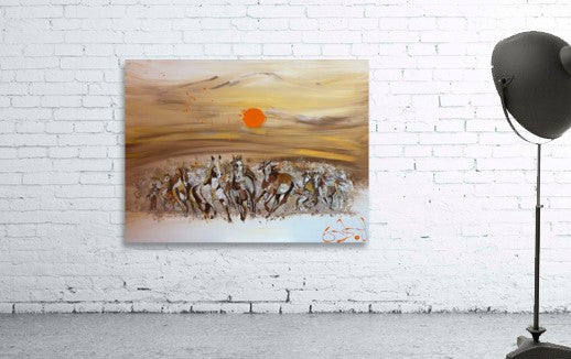 Desert Horses Running in Sand I - 40" x 30"
