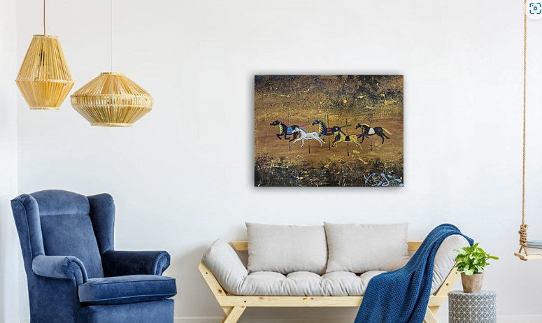 Carousel War Horses - 40" x 30"