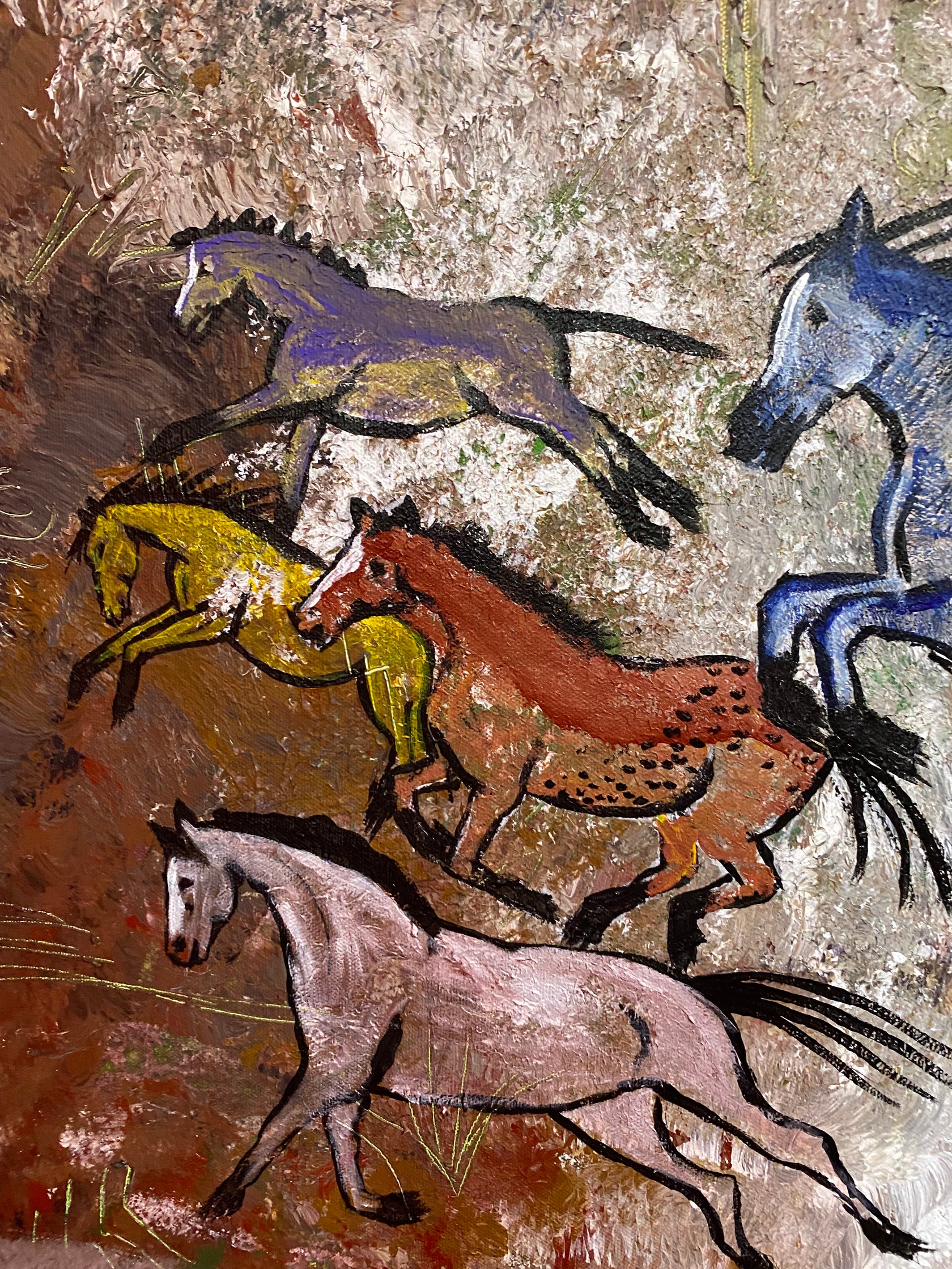 Primitive Horses Running on Cave Wall I - 40