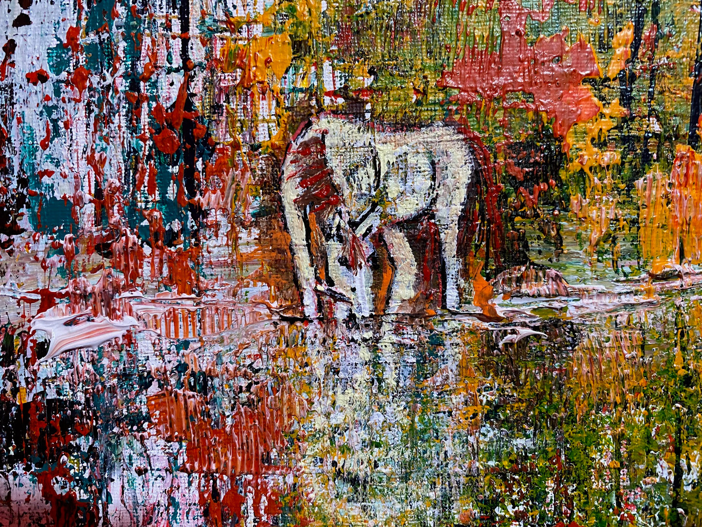 Solitude - Solo Horse Drinking - 20" x 16"